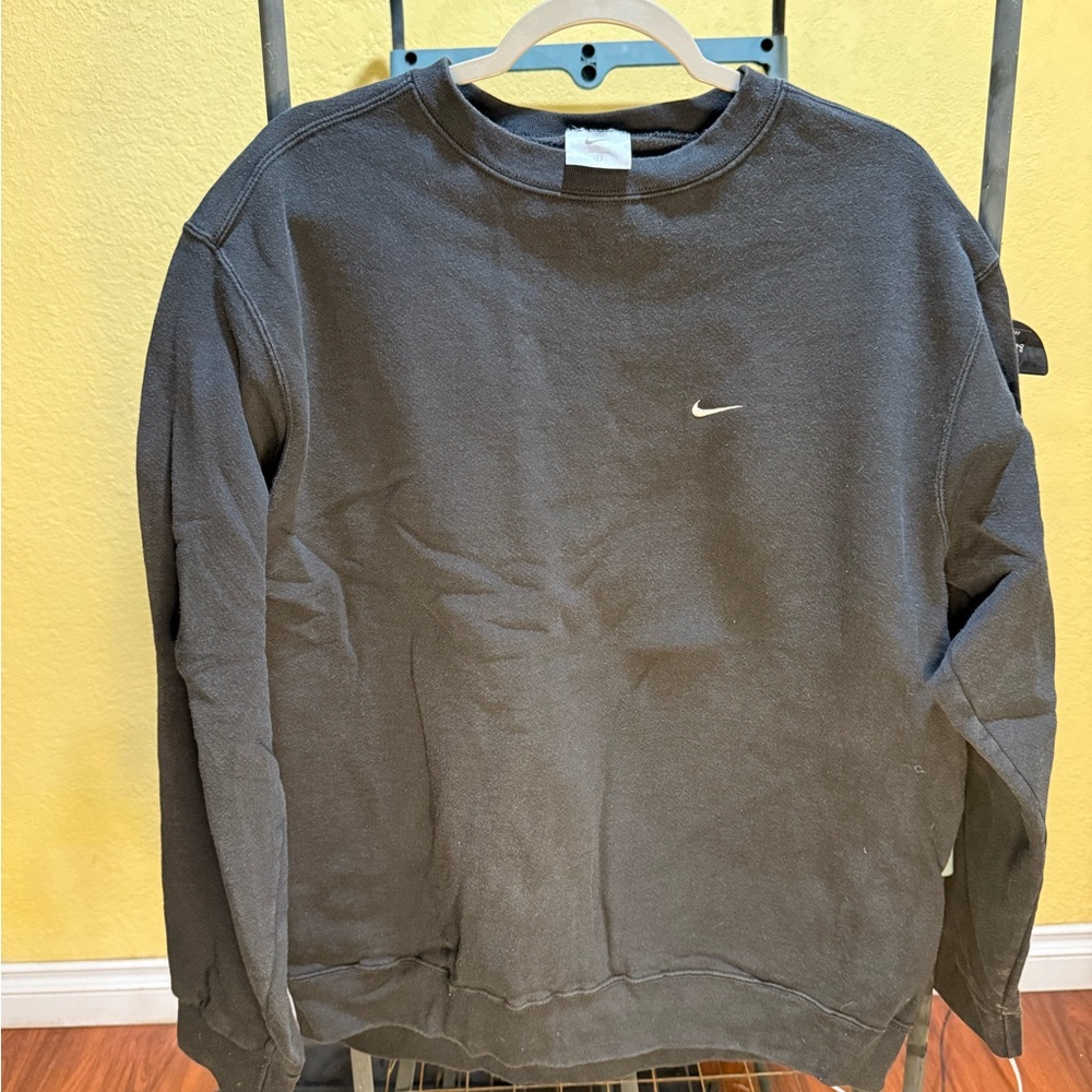Nike Men's Black Swoosh Logo Sweater Vintage Made in USA